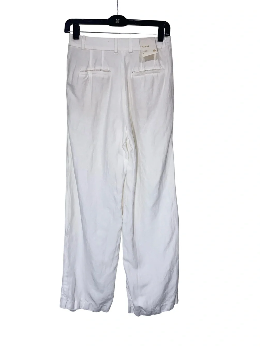 Aritzia Babaton Pleated Linen Pant White Wide Leg High Waisted Trouser SP23